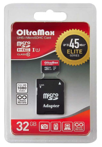 Карта micro-SD 32 GB OLTRAMAX OM032GCSDHC10UHS-1-ElU1