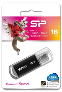 Карта USB2.0 16 GB Silicon Power Ultima SP016GBUF2M01V1K черный