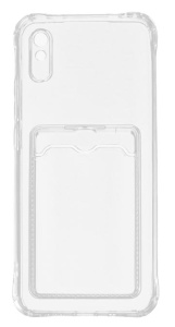 Бампер Xiaomi Redmi 9A ZIBELINO Silicone Card Holder прозрачный защита камеры