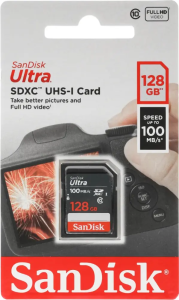 Карта SD 128 GB SanDisk SDXC Class 10 UHS-I U1 Ultra 100MB/s