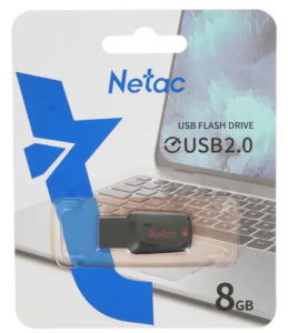 Карта USB2.0 8 GB NETAC NT03U197N-008G-20BK черный/красный