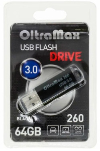 Карта USB3.0 64 GB OLTRAMAX OM-64GB-260-Black 3.0 черный