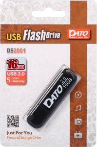 Карта USB2.0 16 GB Dato DS2001-16G черный