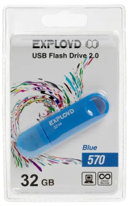 Карта USB2.0 32 GB EXPLOYD 570 синий