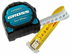 Рулетка GROSS Experte двухкомпон. корпус, магнит, двухстор. разметка, нейлон 5 м*27 мм (32575)
