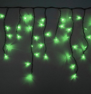 Электрогирлянда уличная LUAZON LIGHTING "Бахрома" 4х0,6м 180 LED, темна нить, свечение зелёное, 8 режимов, 220 (187272)