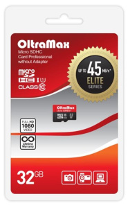 Карта micro-SD 32 GB OLTRAMAX OM032GCSDHC10UHS-1-ElU1 w Class 10 UHS-1 Elite 