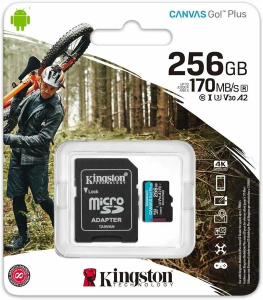 Карта micro-SD 256 GB Kingston Class10  SDCG3/256Gb Canvas Go+ adapter