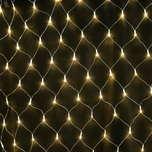 Электрогирлянда уличная LUAZON LIGHTING "Сеть" 2х1,5м, УМС, прозр. нить, 192 LED, свечение тепл. белое, 220 В (2361694)
