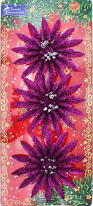 Украшение ёлочное "Пышный цветок" 10см (набор 3 шт) фиолетовый (3555438)