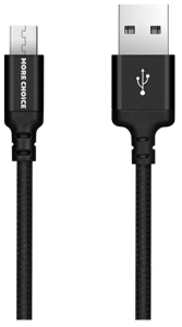 Кабель USB 2.0 A вилка - microUSB 1 м More choice K12m (Black)