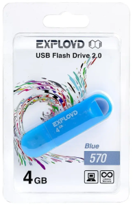 Карта USB2.0 4 GB EXPLOYD 570 синий