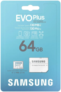 Карта micro-SD 64 GB SAMSUNG EVO PLUS MB-MC64KA/RU EVO PLUS Class10 + adapter