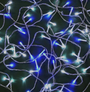 Электрогирлянда СНОУ БУМ "Вьюн" 9м (384-145) 100 LED, голубой+белый, пост. свечение, ПВХ прозрачный