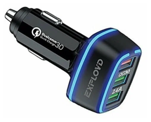 АЗУ  EXPLOYD EX-Z-1217 3A,3хUSB 2.4A,30W,QC3.0,чёрный