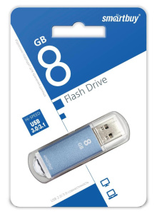 Карта USB2.0 8 GB SMARTBUY V-CUT BLUE (SB8GBVC-B)