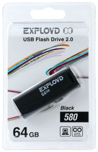 Карта USB2.0 64 GB EXPLOYD 580 черный