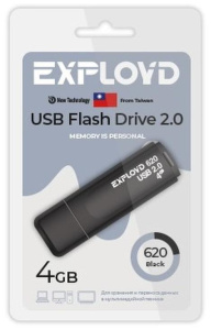 Карта USB2.0 4 GB EXPLOYD EX-4GB-620 черный