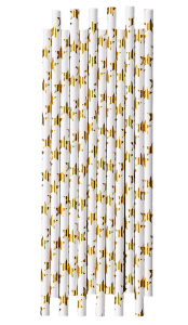 Трубочки для коктейля «Золотые звёзды», набор 12 шт.(9686272)