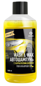 Автошампунь GRASS Wash & Wax с карнаубским воском и ароматом банана 1л (110410)