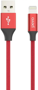 Кабель USB 2.0 A вилка - Lightning 8-pin 1 м Pero DC-02 красный