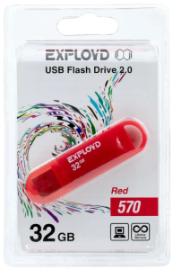Карта USB2.0 32 GB EXPLOYD 570 красный