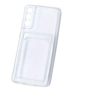 Бампер Samsung S21 FE ZIBELINO Silicone Card Holder прозрачный защита камеры