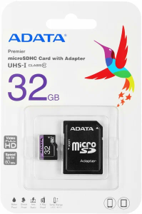 Карта micro-SD 32 GB ADATA AUSDH32GUICL10-RA1Class10 + adapter