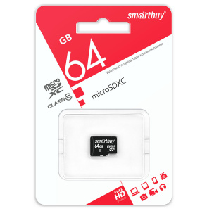 Карта micro-SD 64GB SMARTBUY SB64GBSDCL10-00LE Class10