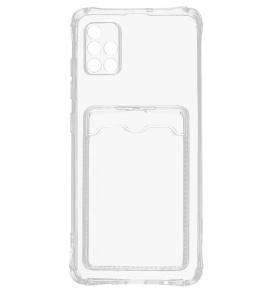 Бампер Samsung A51 (A515) ZIBELINO Silicone Card Holder прозрачный защита камеры