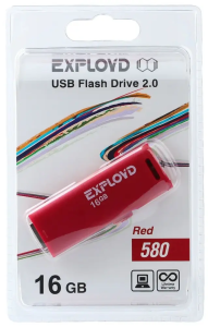 Карта USB2.0 16 GB EXPLOYD 580 красный