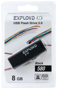 Карта USB2.0 8 GB EXPLOYD 580 черный