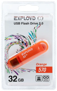 Карта USB2.0 32 GB EXPLOYD 570 оранжевый