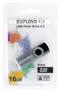 Карта USB2.0 16 GB EXPLOYD 16GB-530 черный