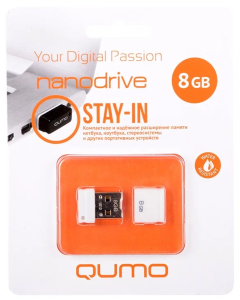 Карта USB2.0 8 GB QUMO QM8GUD-NANO-W