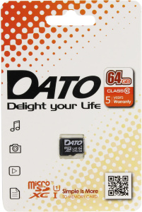 Карта micro-SD 64 GB Dato DTTF064GUIC10 class10