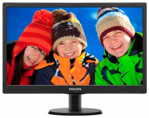 Монитор 18,5" PHILIPS 193V5LSB2 Glossy-Black TN LED 5ms 16:9 10M:1 200cd