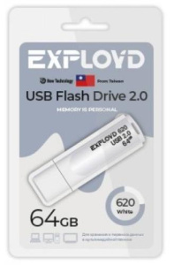 Карта USB2.0 64 GB EXPLOYD EX-64GB-620-White