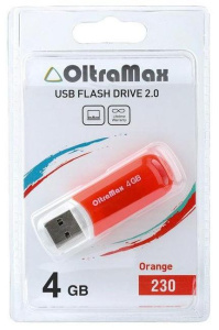 Карта USB2.0 4 GB OLTRAMAX OM-4GB-230-оранжевый