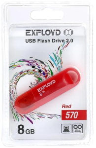 Карта USB2.0 8 GB EXPLOYD 570 красный