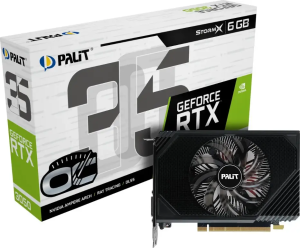 Видеокарта Palit RTX 3050 STORMX OC 6GB GDDR6 96-bit DVI HDMI RTL