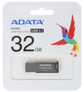 Карта USB3.1 32 GB A-DATA UV350 AUV350-32G-RBK серебристый