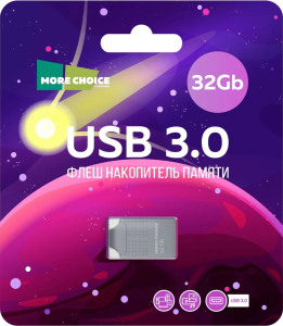 Карта USB3.0 32 GB More Choice Mini MF32-2m серебристый