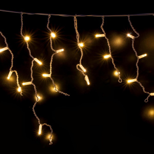 Электрогирлянда уличная LUAZON LIGHTING "Бахрома" 3х0,9м, УМС, прозрачная нить, 232 LED, свечение желтое 220 В (3584167)