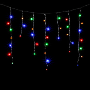 Электрогирлянда уличная LUAZON LIGHTING "Бахрома" 4х0,6м 180 LED, темна нить, свечение мульти, 8 режимов, 220 (671667)
