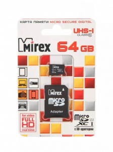 Карта micro-SD 64 GB MIREX UHS-I (13613-AD10SD64)