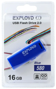 Карта USB2.0 16 GB EXPLOYD 580 синий