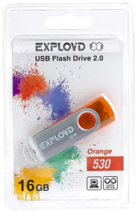 Карта USB2.0 16 GB EXPLOYD 16GB-530 оранжевый