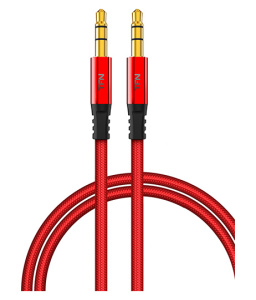 Кабель Jack вилка - Jack вилка 1 м TFN TFN-CFZAUXMET1MRD красный-черный