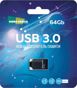Карта USB3.0 64 GB More Choice Mini MF64-2m черный